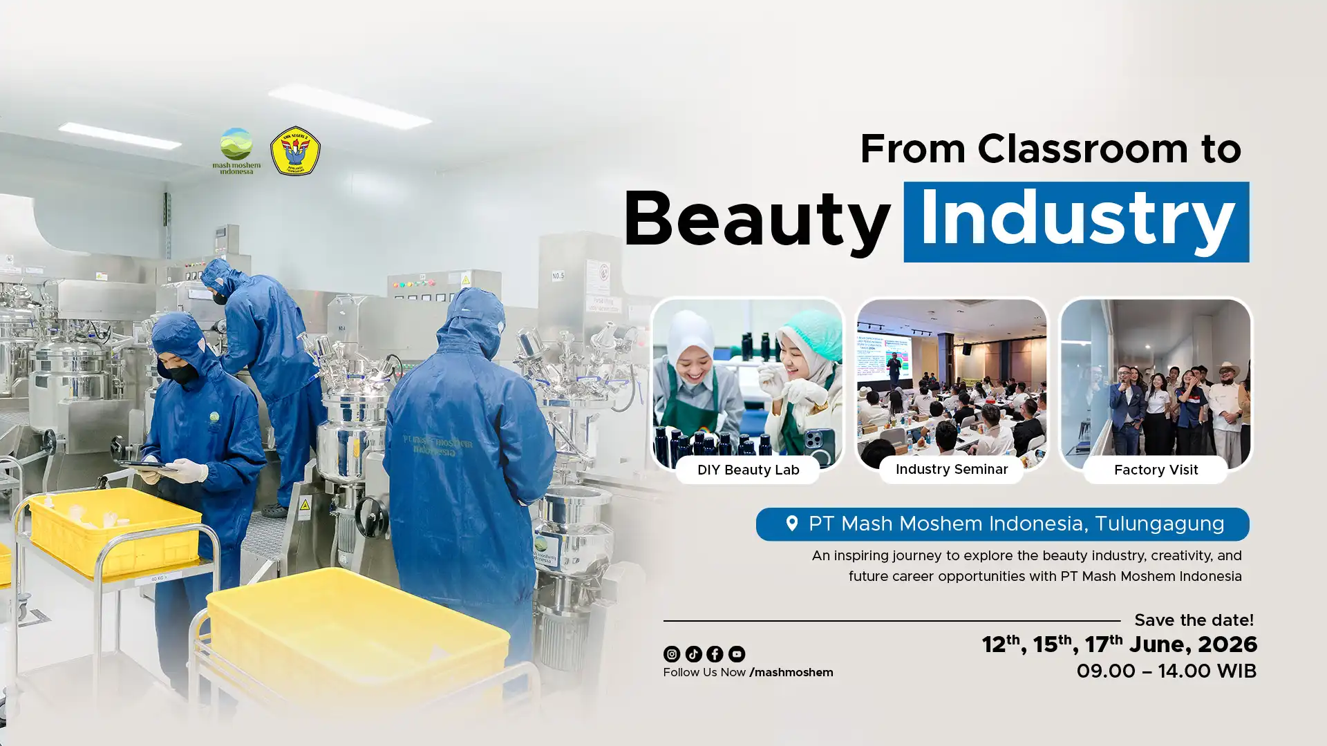 Banner Desktop From Classrom to Beauty Industry PT Mash Moshem Indonesia