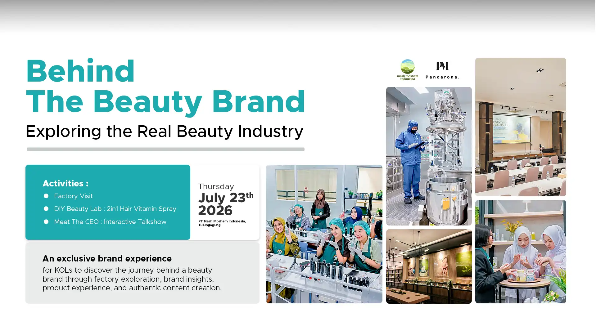 Event PT Mash Moshem Indonesia Factory Visit Hair Vitamin Spray