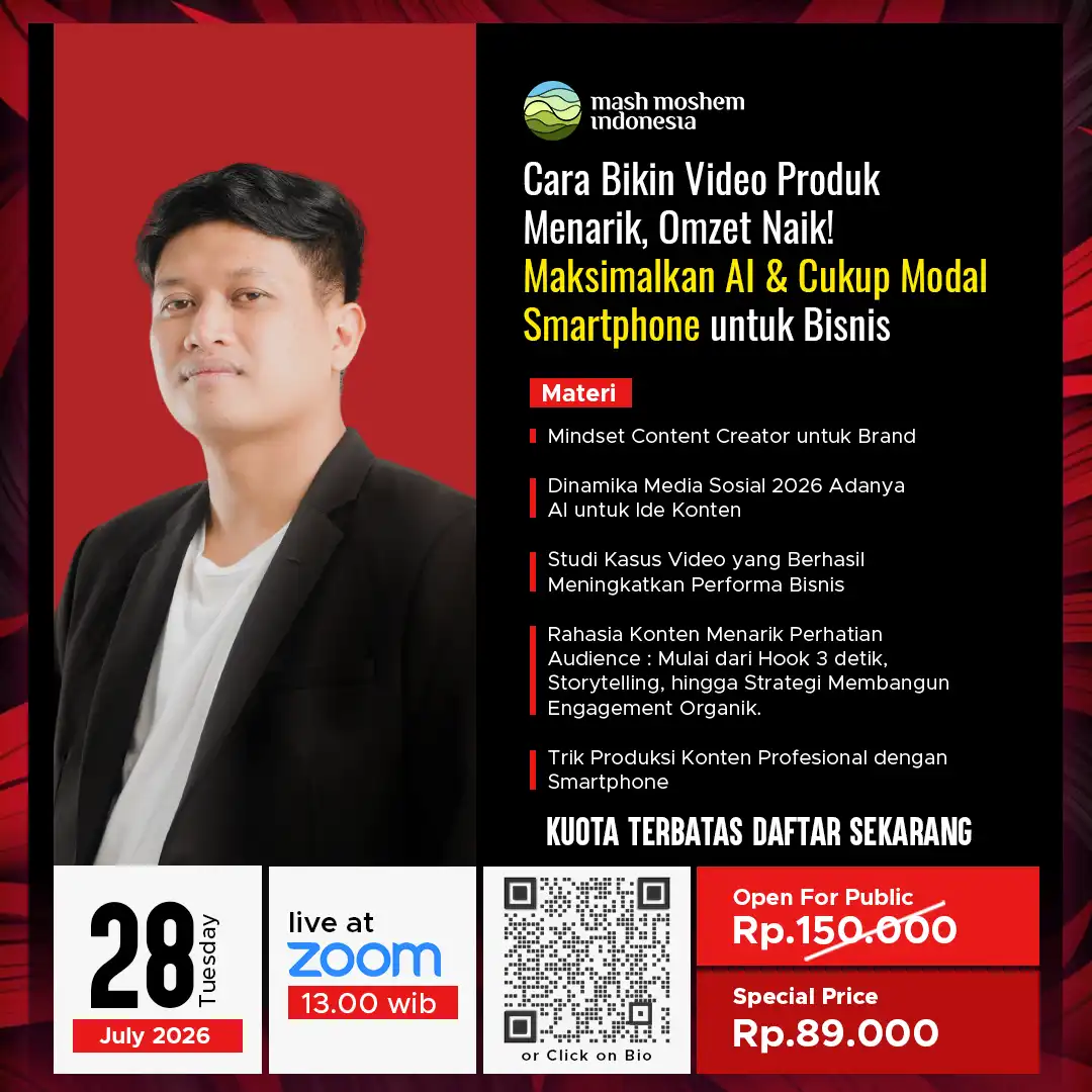 Webinar MMI - Cara Bikin Video Produk Menarik, Omzet Naik! Maksimalkan AI & Cukup Modal Smartphone untuk Bisnis