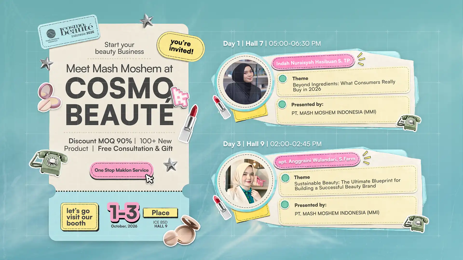 Event Cosmo Beaute x PT Mash Moshem Indonesia Jakarta Oktober 2026 - Pameran dan Konsultasi Maklon Kosmetik dan Skincare