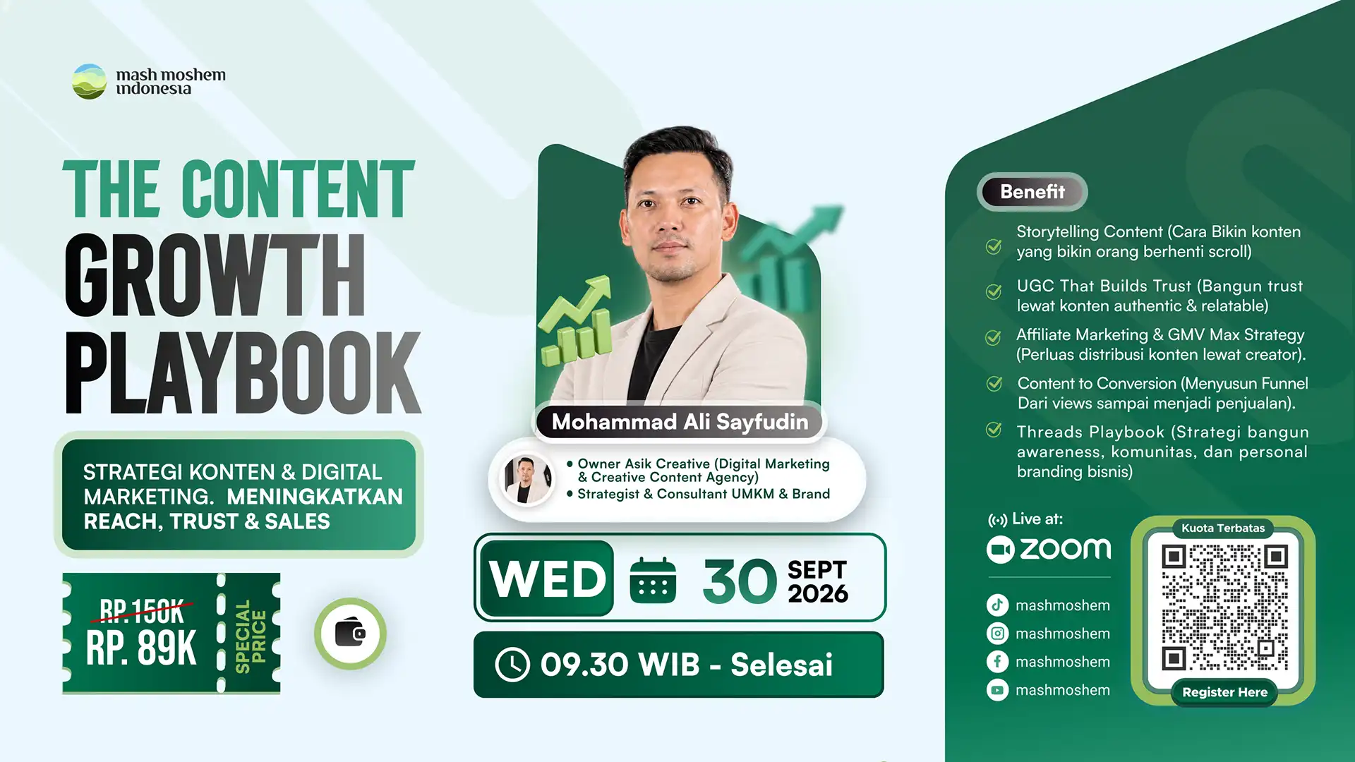 Event Webinar The Content Growth PT Mash Moshem Indonesia