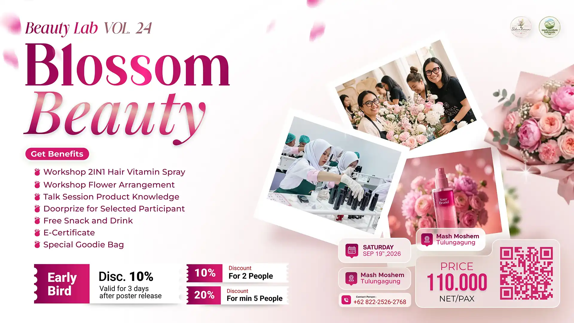 Factory Tour Merangkai Bunga dan DIY Beauty Lab Vol 24 PT Mash Moshem Indonesia