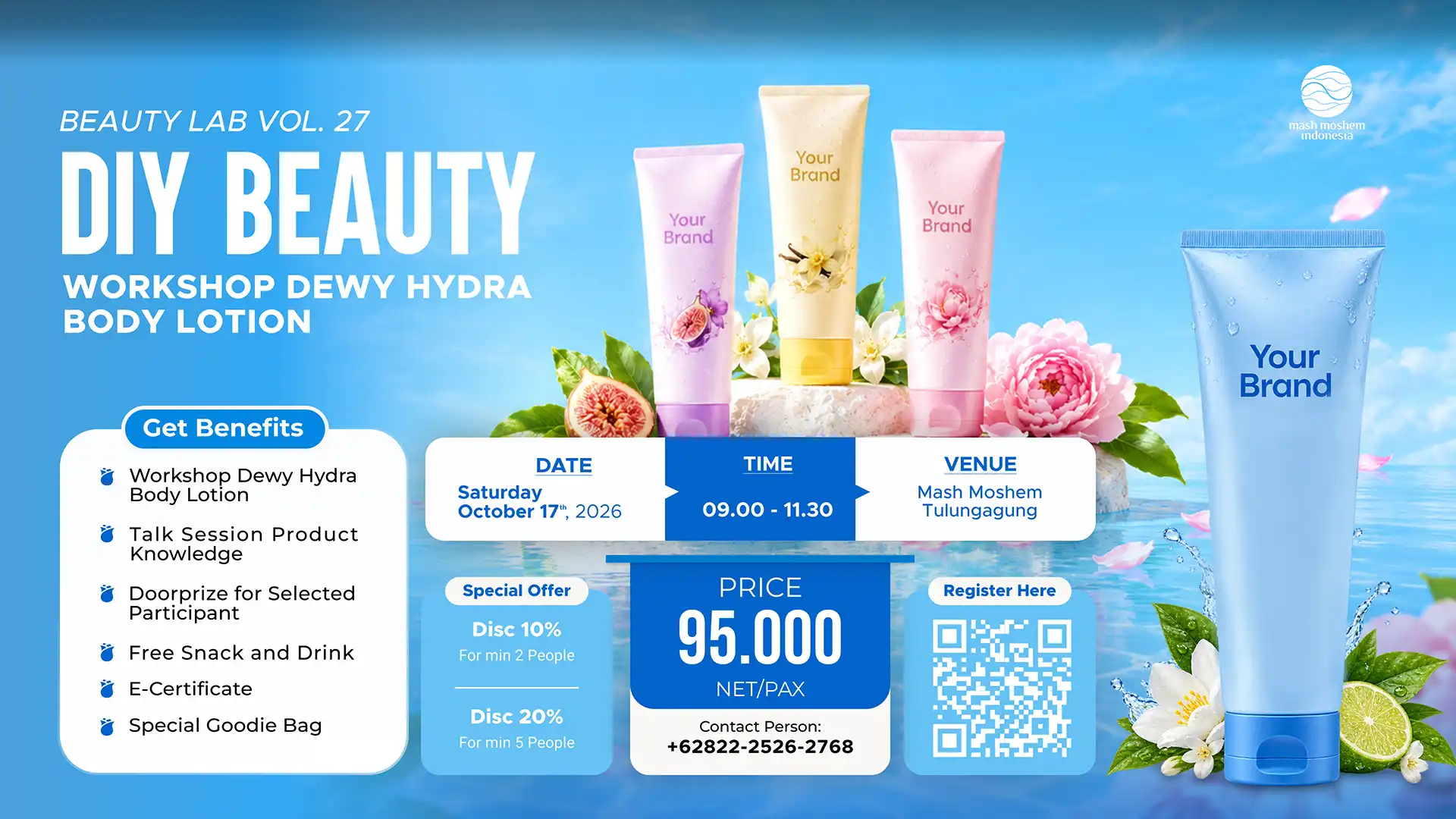 Event PT Mash Moshem Indonesia DIY Beauty Lab Volume 27 Tulungagung: Workshop dan Konsultasi Maklon Kosmetik Skincare