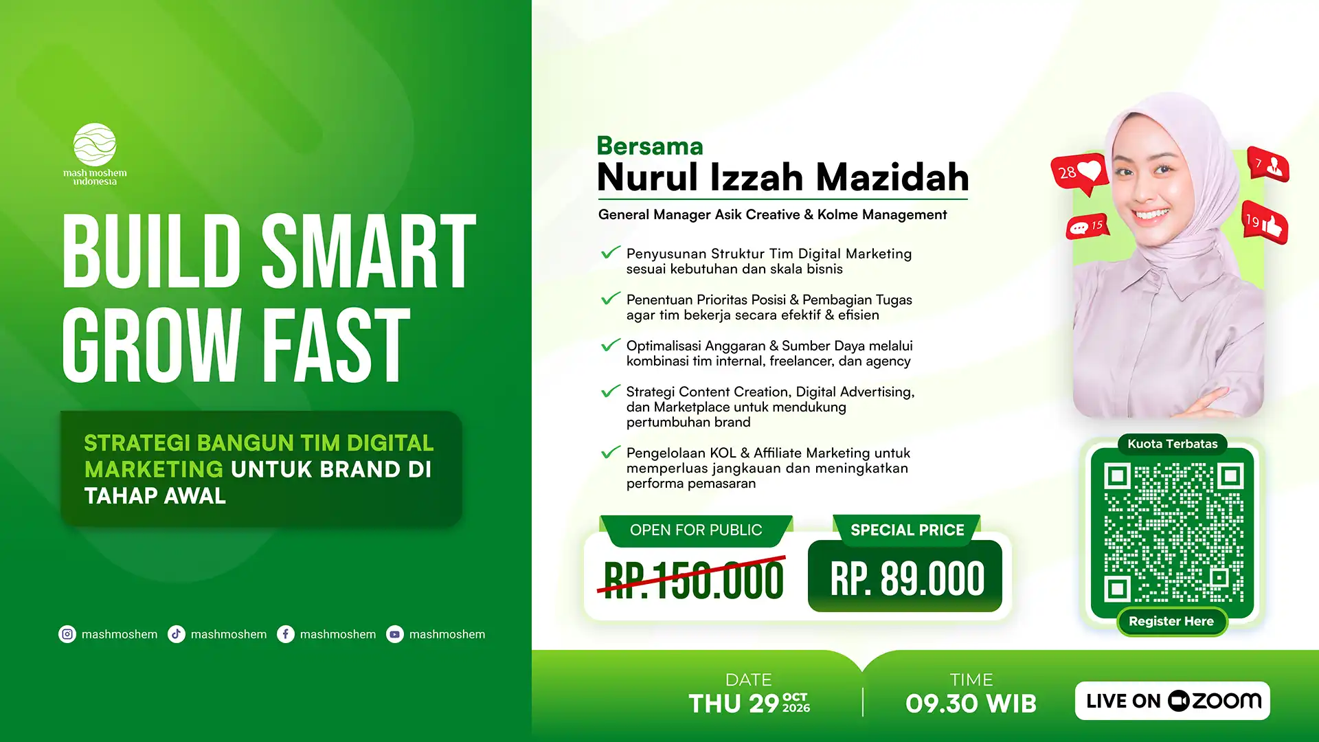 Event PT Mash Moshem Indonesia Webinar Business Growth Vol. 10: Build Smart Grow Fast - Strategi Bangun Tim Digital Marketing untuk Brand di Tahap Awal